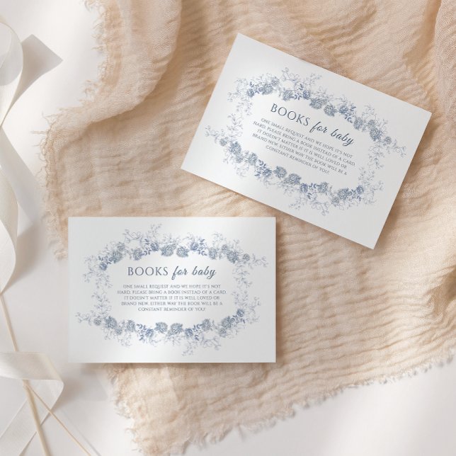 Cartão De Informações Livros De Bebê Toile de Jouy Azul Chinoiserie (Criador carregado)