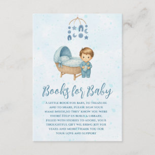 Cartão De Informações Livros de berço para bebês de berço azul-esbranqui