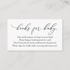 Cartão De Informações Livros de Caligrafia Elegante Simples para Pedido