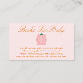 Cartão De Informações Livros De Chá De Abóbora Para Bebê