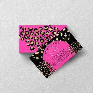 Cartão De Informações Livros de Chá de Bebê com Estampa de Leopardo para