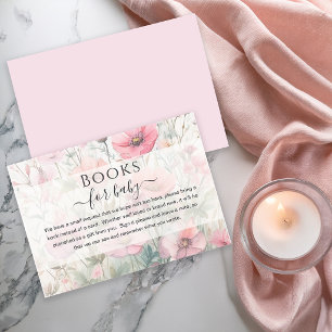 Cartão De Informações Livros de Chá de Bebê para Bebê Flor Silvestre Rom
