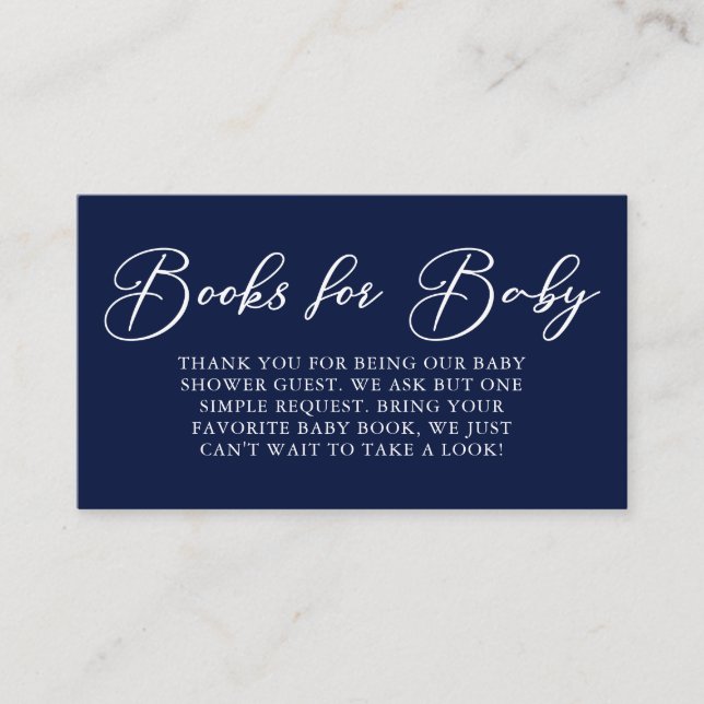 Cartão De Informações Livros de Chá de fraldas Azul para Bebê (Frente)