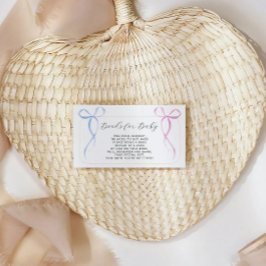 Cartão De Informações Livros De Chá de fraldas Azul Rosa Para Bebê