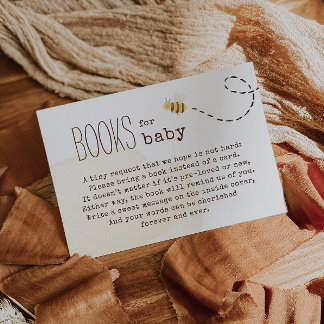 Cartão De Informações Livros De Chá de fraldas De Abelhas De Bumble Doce