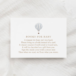 Cartão De Informações Livros de Chá de fraldas de Balões de Ar Quente Az