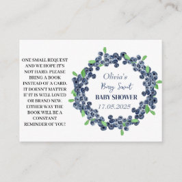 Cartão De Informações Livros de Chá de fraldas de Blueberry para solicit