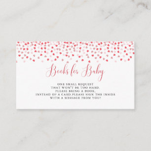 Cartão De Informações Livros de Chá de fraldas de Corações Vermelhos Mod