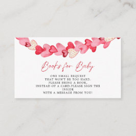 Cartão De Informações Livros de Chá de fraldas de Corações Vermelhos Mod