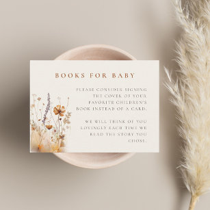 Cartão De Informações Livros de Chá de fraldas de flor selvagem do outon
