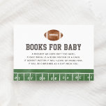 Cartão De Informações Livros de Chá de fraldas de futebol para o bebê<br><div class="desc">Peça um livro em vez de um cartão para o seu pequeno a caminho com este cartão de recinto temático de futebol.</div>