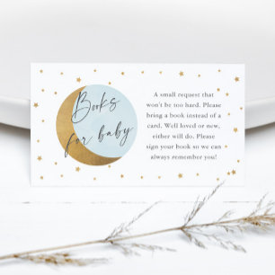 Cartão De Informações Livros de Chá de fraldas de Lua Dourada e Estrela 