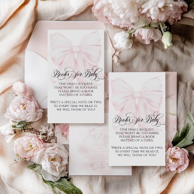 Cartão De Informações Livros de Chá de fraldas de Meninas Elegantes Mode (Criador carregado)