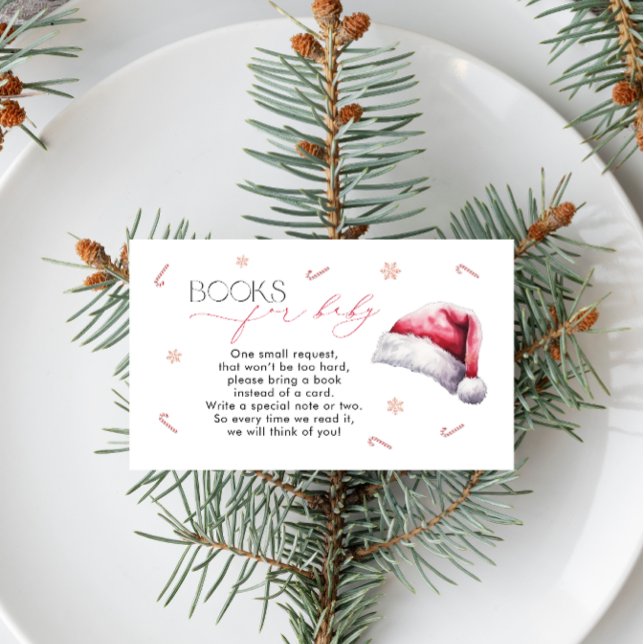 Cartão De Informações Livros De Chá de fraldas De Natal Para Bebê (Criador carregado)