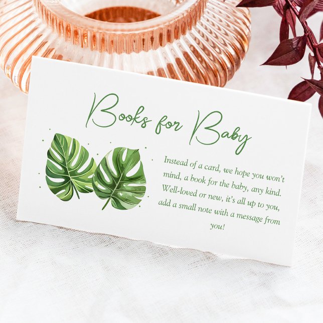 Cartão De Informações Livros de Chá de fraldas de Palma Tropical para Be (Criador carregado)