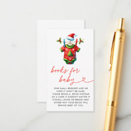 Cartão De Informações Livros de Chá de fraldas de Papais noeis de Natal