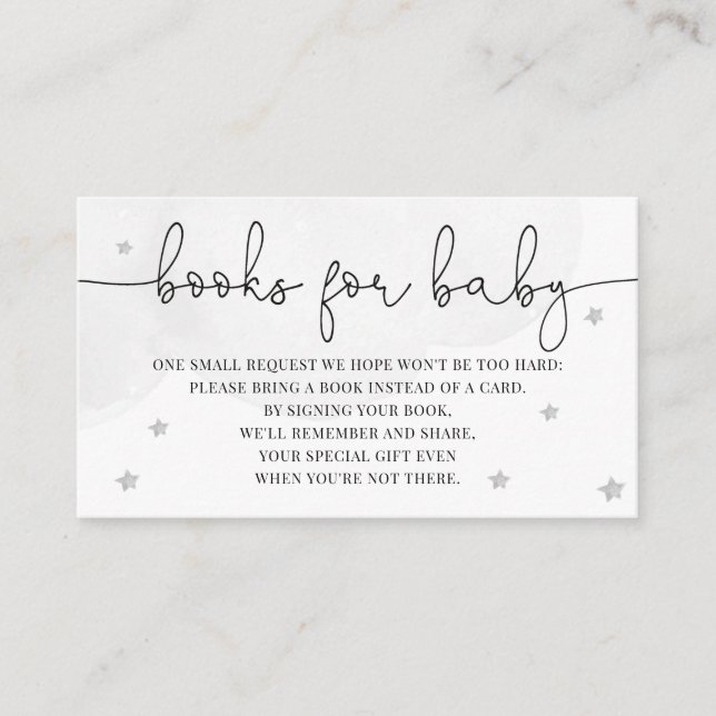 Cartão De Informações Livros De Chá de fraldas De Pequenas Estrelas Para (Frente)