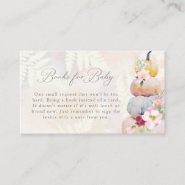 Cartão De Informações Livros de Chá de fraldas de Pumpkin Rosa Esbranqui