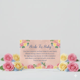 Cartão De Informações Livros De Chá de fraldas De Pumpkin Rosa Para Cart