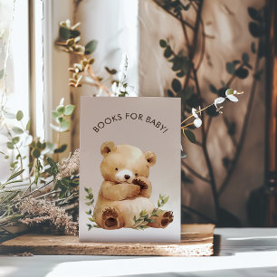 Cartão De Informações Livros de Chá de fraldas de Urso Bebê Cutie