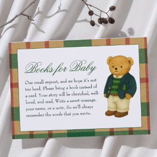 Cartão De Informações Livros de Chá de fraldas de Urso de Natal para Beb