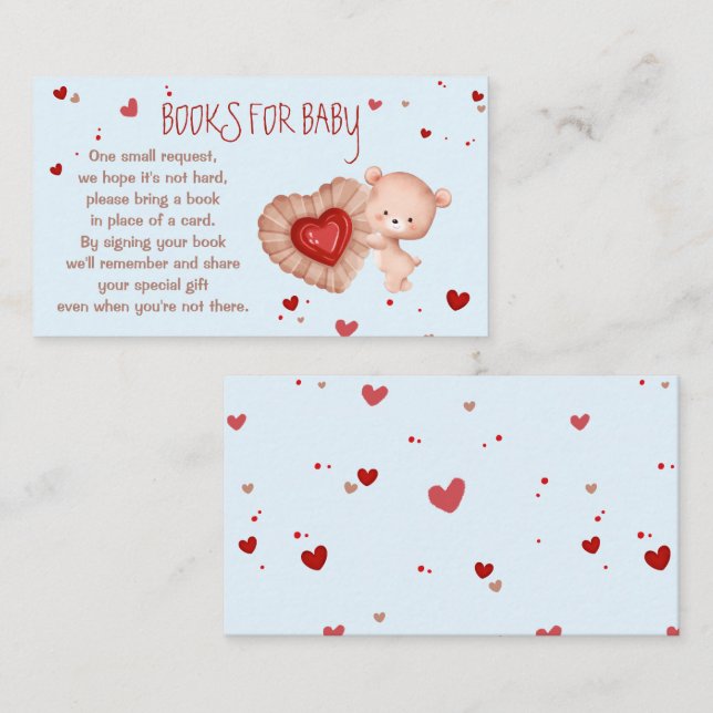 Cartão De Informações Livros De Chá de fraldas Do Swetheart Boy Para Car (Frente/Verso)