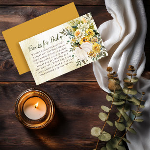 Cartão De Informações Livros de Chá de fraldas Elegante de Colheita de P