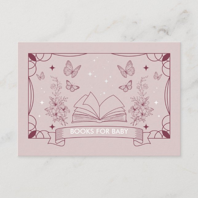 Cartão De Informações Livros De Chá de fraldas Filha Para Receptáculo De (Frente)