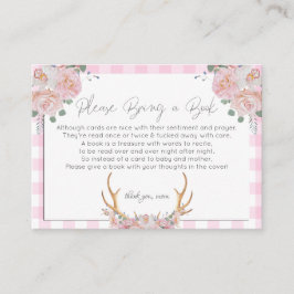 Cartão De Informações Livros de chá de fraldas para Bebê | Bebê Floral R