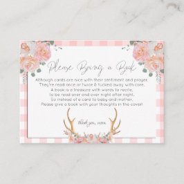 Cartão De Informações Livros de chá de fraldas para Bebê | Coral Floral 