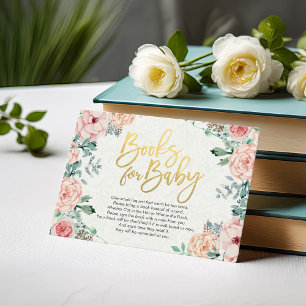 Cartão De Informações Livros de chá de fraldas para Bebê / Traga um livr