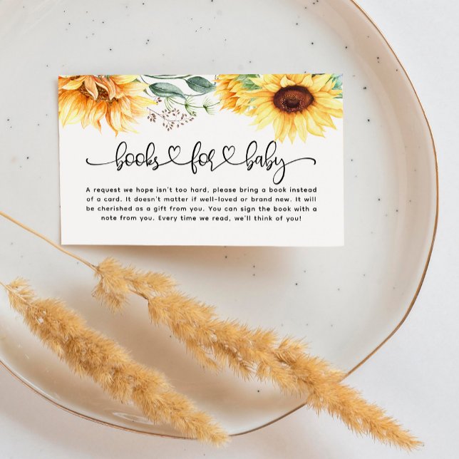 Cartão De Informações Livros de chá de fraldas para Girassol Bebê (Criador carregado)