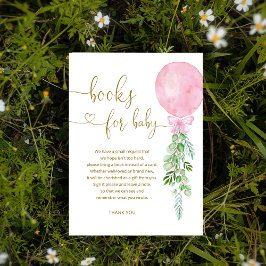 Cartão De Informações Livros de Chá de fraldas para Meninas de Balões Ro