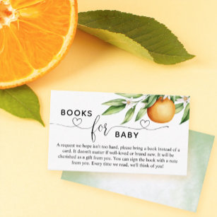Cartão De Informações Livros de chá de fraldas para o Filme Laranja Bebê