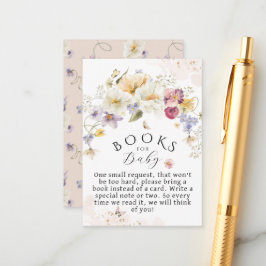 Cartão De Informações Livros de Chá de fraldas Russo de Flor Selvagem pa