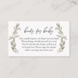 Cartão De Informações Livros de Chá de fraldas verde para bebê, livro em