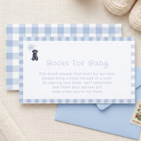 Livros de Chás de Bebê com Xadrez Azul e Cachorrin