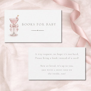 Cartão De Informações Livros de Chás de Bebê da Garota Chic Pink Martini