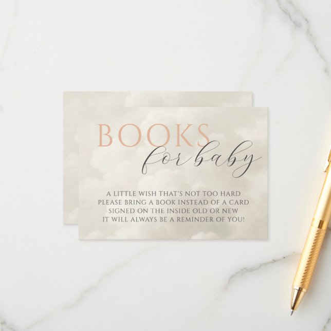 Cartão De Informações Livros de Chás de fraldas Cloud Nine para Bebê (Frente/Verso In Situ)