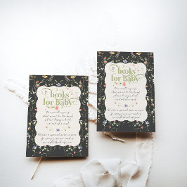 Cartão De Informações Livros de Chás de fraldas Neutros Modernos de Flor