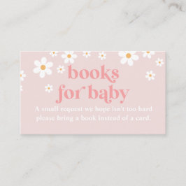 Cartão De Informações Livros de Chás de fraldas Retro Rosa Daisy para Be