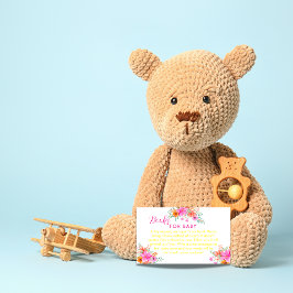 Cartão De Informações Livros de chás florais de verão brilhantes para o 