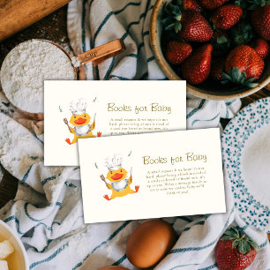 Cartão De Informações Livros De Chef Kawaii Little Duckling Para Chá De 