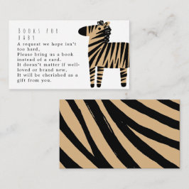 Cartão De Informações Livros de Chuvinha de Bebê Bege Zebra Fofo para Be
