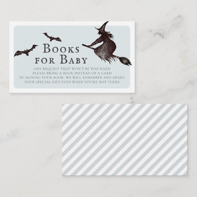 Cartão De Informações Livros de Chuvinha de Bebê Bruxa do Halloween para (Frente/Verso)