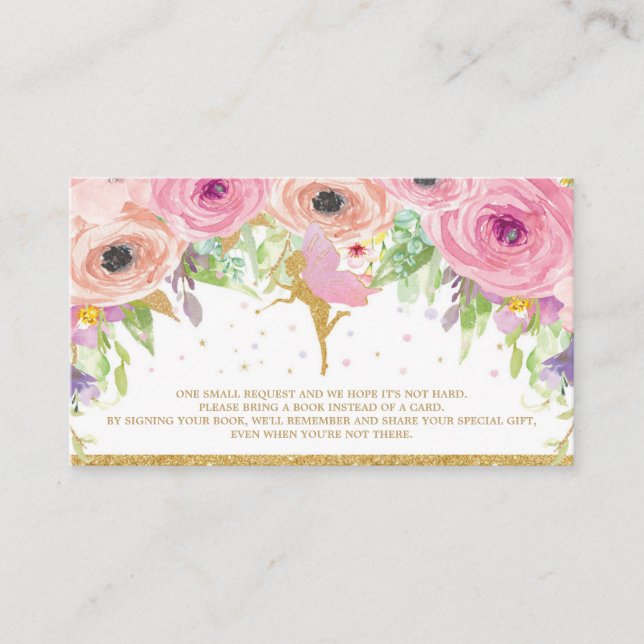 Cartão De Informações Livros de Chuvinha de Bebê Fada para Bebê Traga um (Frente)