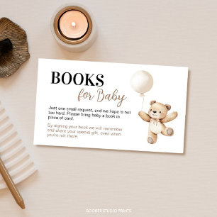 Cartão De Informações Livros de Chuvinha de Urso de Pelúcia para Bebê