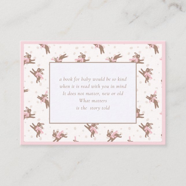 Cartão De Informações Livros de coelhinhos bonitos para receptáculo de b (Frente)