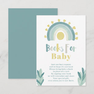 Cartão De Informações Livros de colorir arco-íris azul-turquesa para beb