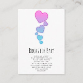 Cartão De Informações Livros de Corações de Aquarela para Menina para Be